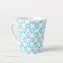 Latte Tasse Blue Pattern