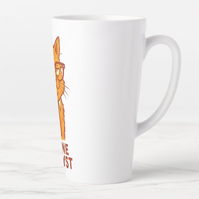 Latte Tasse Chat Analyste Rétro – Cadeau pour amateur de (Droite)