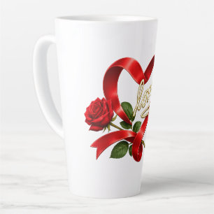 Latte Tasse Cœur d'Amour Rose Rouge Romantique