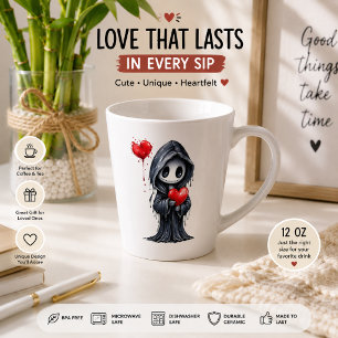 Latte Tasse Cute gothique Faucheuse cœur - Halloween eff