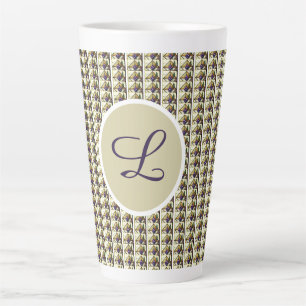 Latte Tasse de café au lait monogramme en vitrail person
