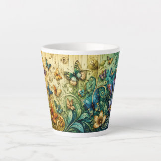 Latte Tasse de fantaisie florale colorée | Nature fantai