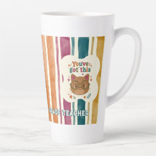 Latte Tasse de professeur de chat personnalisée Nom et