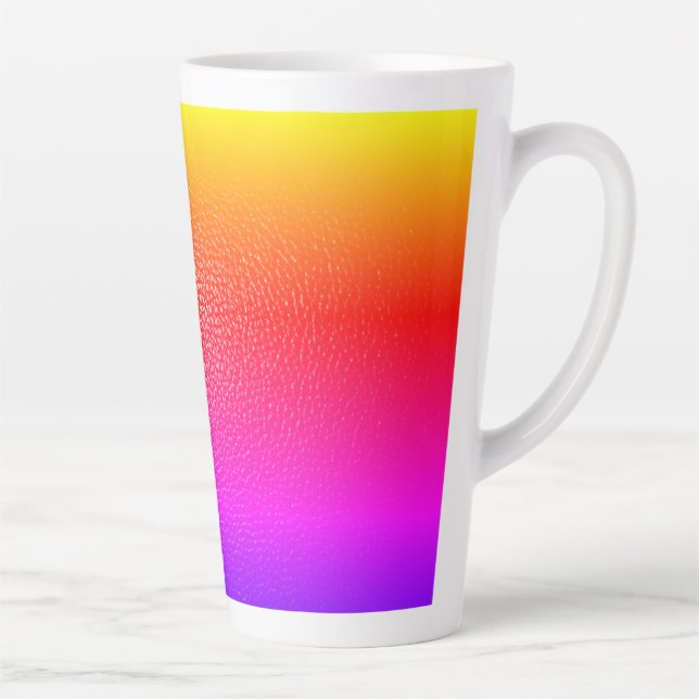 Latte tasse d'impression en cuir jaune et rose (Droite)