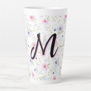 Latte Tasse Élégante Fleur de Fleur Sauvage Cottagecore