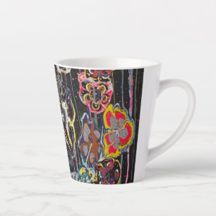 Latte-Tasse – Elegante Floralkunst-Tasse, Perfekt Milchtasse