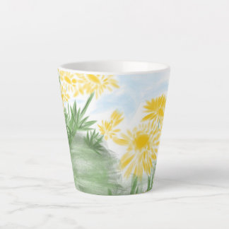 Latte Tasse fleur jaune