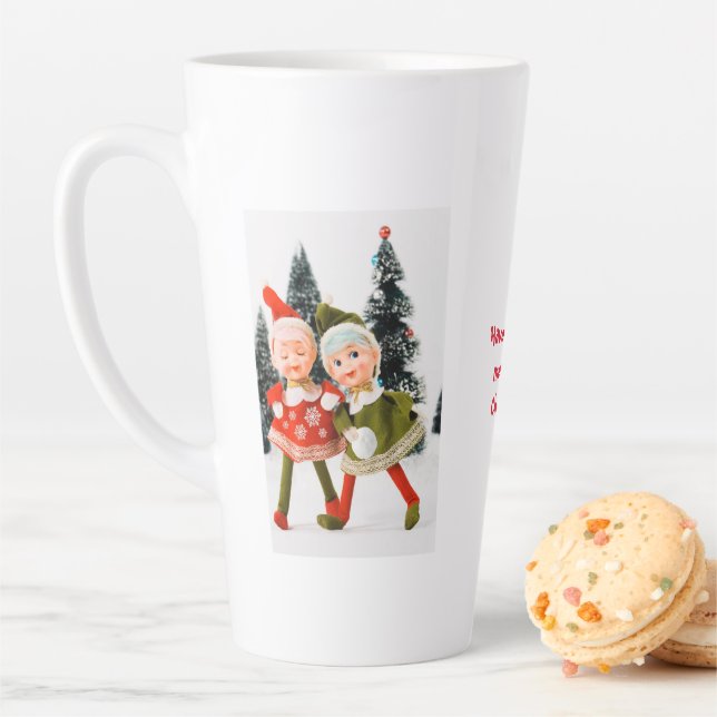 Latte Tasse, fröhlicher Weihnachtself Milchtasse (Beispiel)