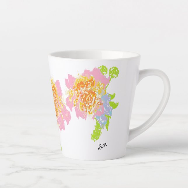 Latte Tasse: Frühlingsblumen Milchtasse (Rechts)