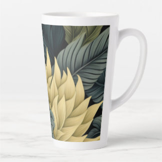 Latte Tasse - Große Tasse mit Blumendesign