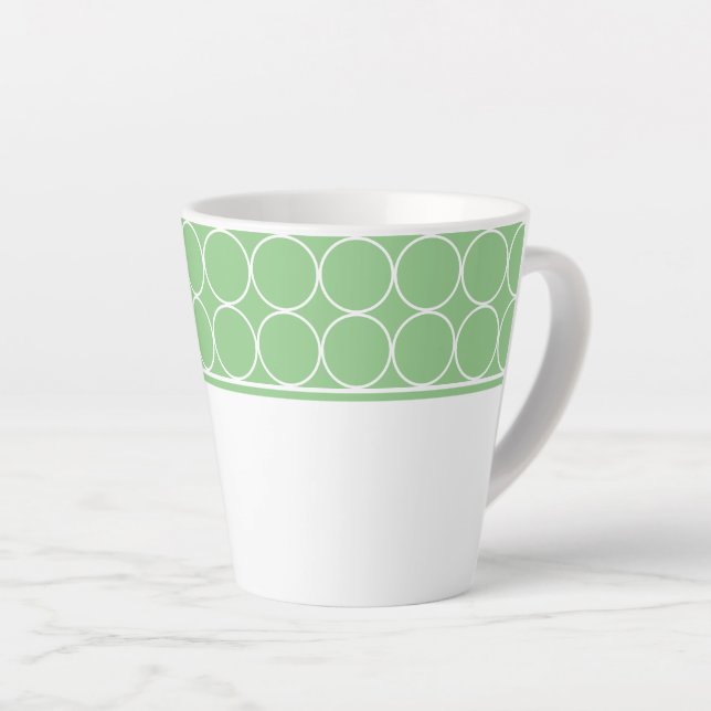 Latte Tasse Grün & Weiß Punkte (Rechte Ecke)