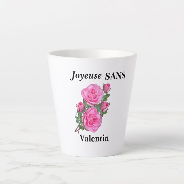 Latte tasse humour "joyeuse sans Valentin" (Devant)