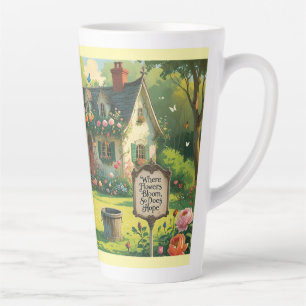 Latte Tasse - Là où les fleurs s'épanouissent, l'espoir 