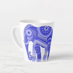 Latte Tasse mit coolem blauen Elefanten