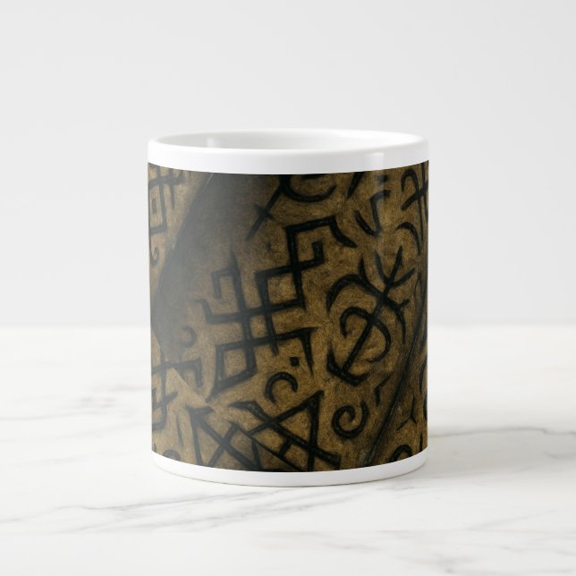 Latte Tasse mit mystischen Symbolen (Vorderseite)