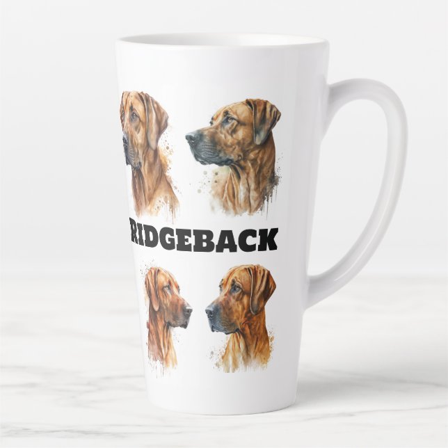Latte Tasse mit Rhodesian Ridgeback-Motiv (Rechts)