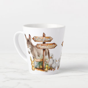 Latte Tasse personnalisée avec des animaux de la ferme