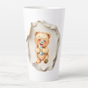 Latte Tasse photo personnalisée avec fond abstrait moder