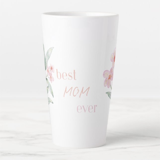 Latte Tasse rose Meilleure maman ever - Latte, Cadeau de (Devant)