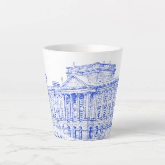Latte Tasse (S) - "The Grounds at Pemberley" (Blau (Vorderseite)