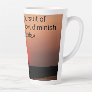 Latte-Tasse Sonnenuntergang mit Zitat Milchtasse