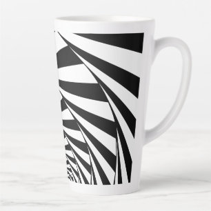 Latte Tasse Tourbillon Spirale Noir et Blanc Abstrait