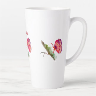 Latte Tasse vibrante papillon aquarelle tardive
