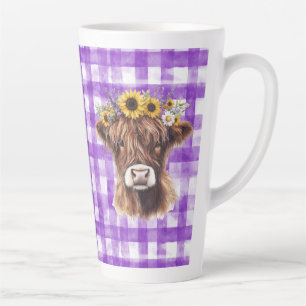 Latte Tasse violette avec vache (journal assorti disponi