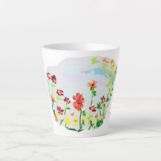 Latte Tasse: Wilde Blume Milchtasse (Vorderseite)
