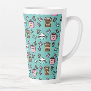 Latte Turquoise et rose mignonne tasse de café