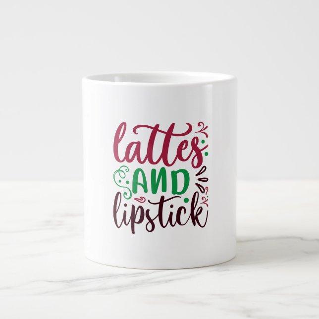 Latte und Lippenstift Jumbo-Tasse (Vorderseite)