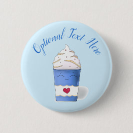 Latte & Whipped Cream (Blau) Button