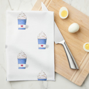 Latte & Whipped Cream (Blau) Geschirrtuch