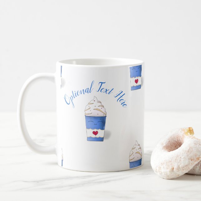 Latte & Whipped Cream (Blau) Kaffeetasse (Mit Donut)