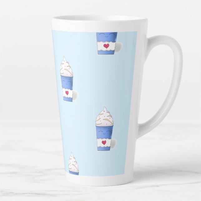 Latte & Whipped Cream (Blau) Milchtasse (Rechts)