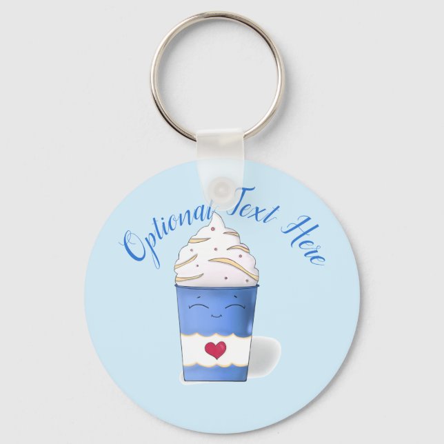Latte & Whipped Cream (Blau) Schlüsselanhänger (Vorderseite)
