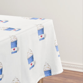 Latte & Whipped Cream (Blau) Tischdecke