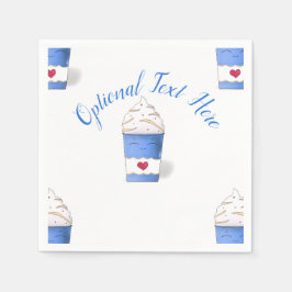 Latte & Whipped Cream (Blue) Napkins Serviette