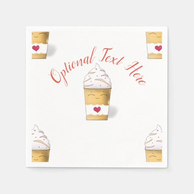 Latte & Whipped Cream (Gelb) Serviette (Vorderseite)