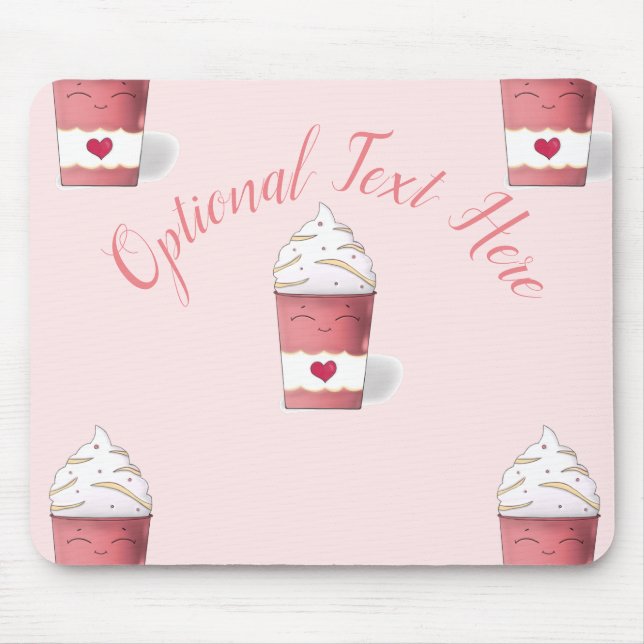 Latte & Whipped Cream (Pink) Mousepad (Vorne)