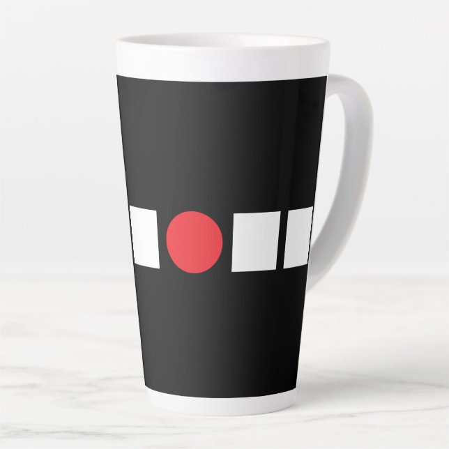 Latte - White Square - Red Dot Milchtasse (Rechte Ecke)