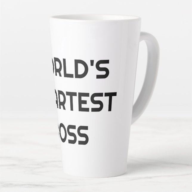 Latte World's Smartest Boss drôle citation grosse tasse  (Angle droit)