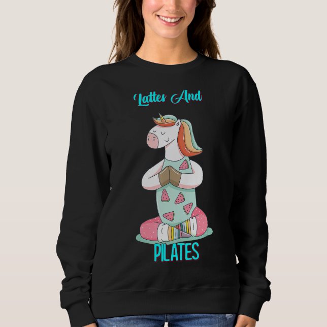 Lattes und Pilates Funny Zitat sarkastisch Sweatshirt (Vorderseite)
