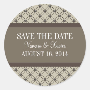 Lattice beige fantaisie Enregistrer Stickers Date
