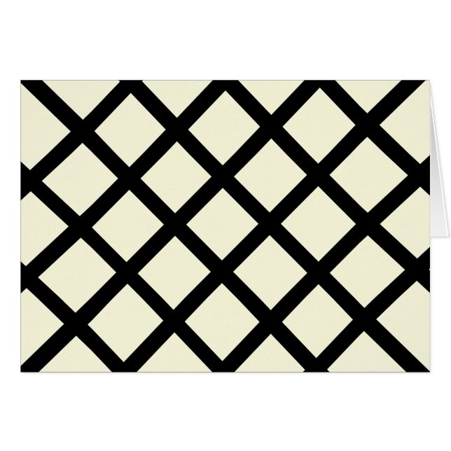 Lattice Blank Cards (Cream & Black) (Vorderseite (Horizontal))