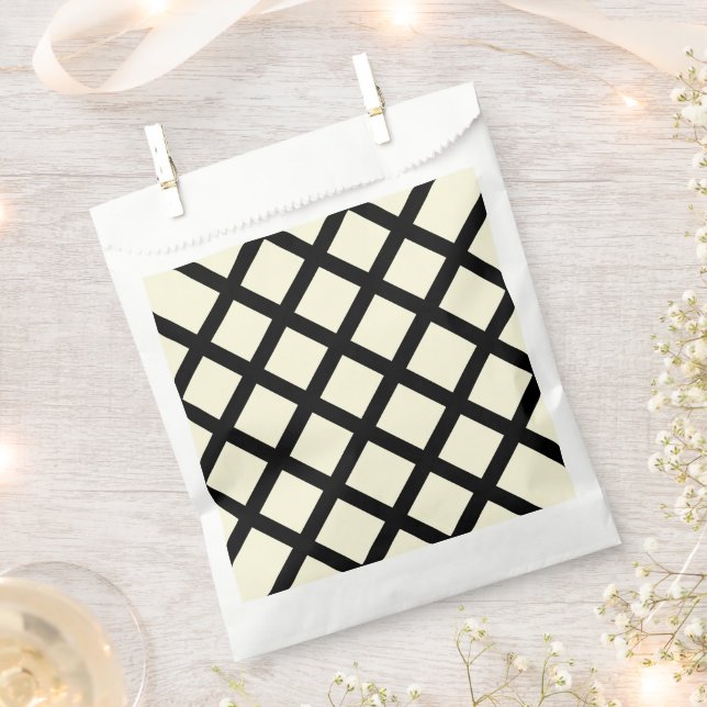 Lattice Fevor Taschen (Creme & Black) Geschenktütchen (Ausgeschnitten)