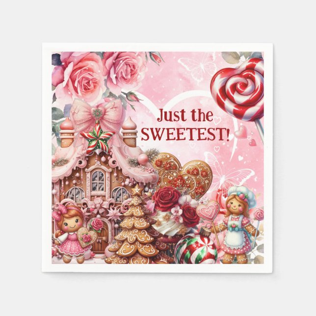 Lattice & Lace Valentine Gingerbread Napkins Serviette (Vorderseite)