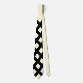 Lattice Neck Tie (Cream & Black) Krawatte