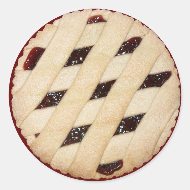 Lattice-Top-Himbeerkuchen/Teppichkleber Runder Aufkleber (Vorderseite)