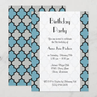 Latticwork, Quatrefolie, Trellis, Geburtstagsparty Einladung